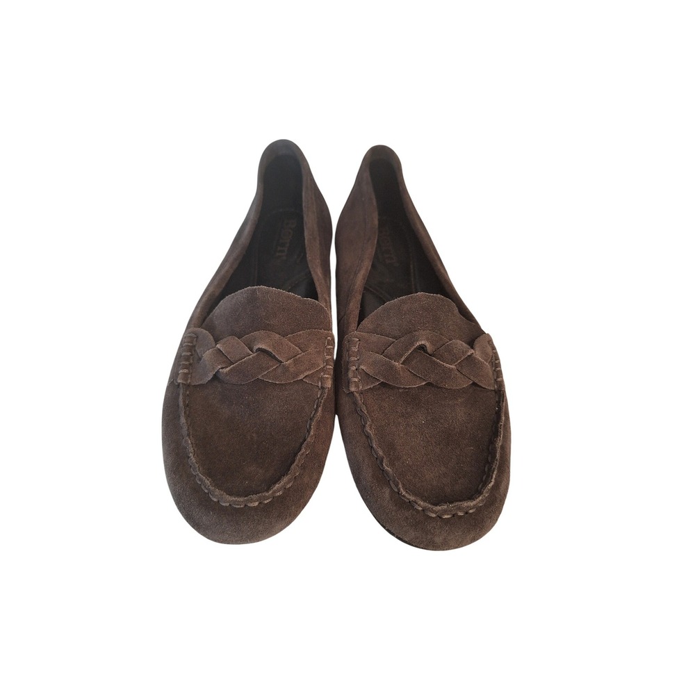 Born Kasa Dark‎ Grayish Gray Suede Leather Loafer 6M Driving Shoe